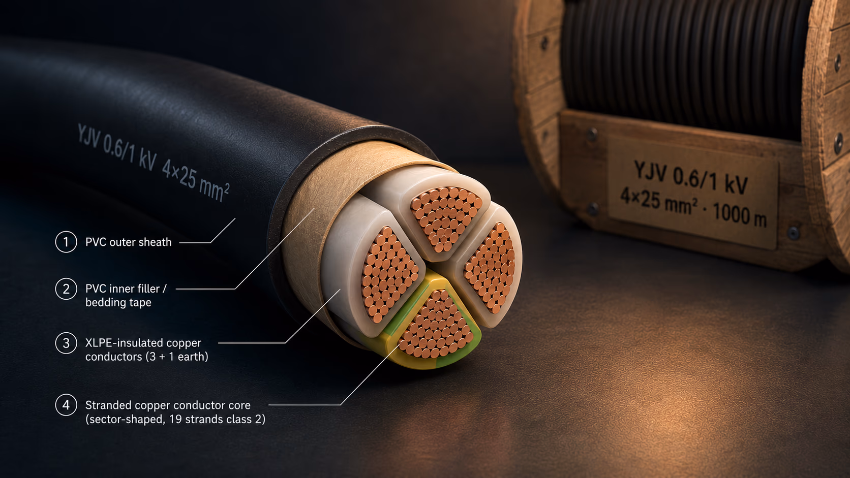 YJV power cutaway engineering reference