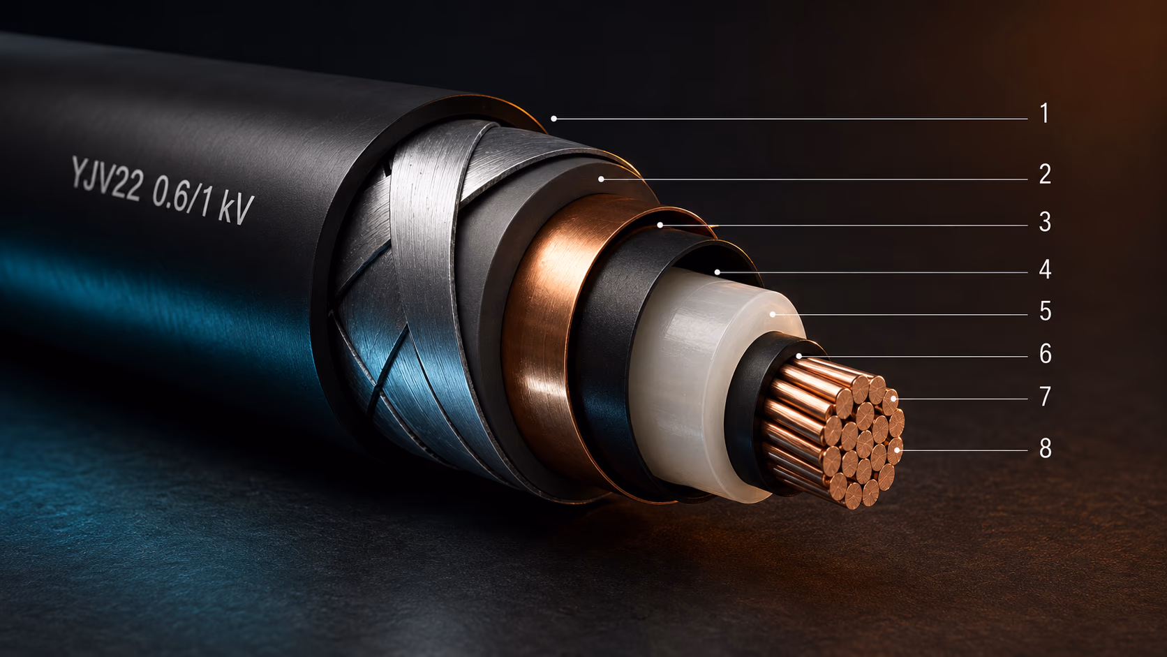 YJV22 armored cable engineering reference